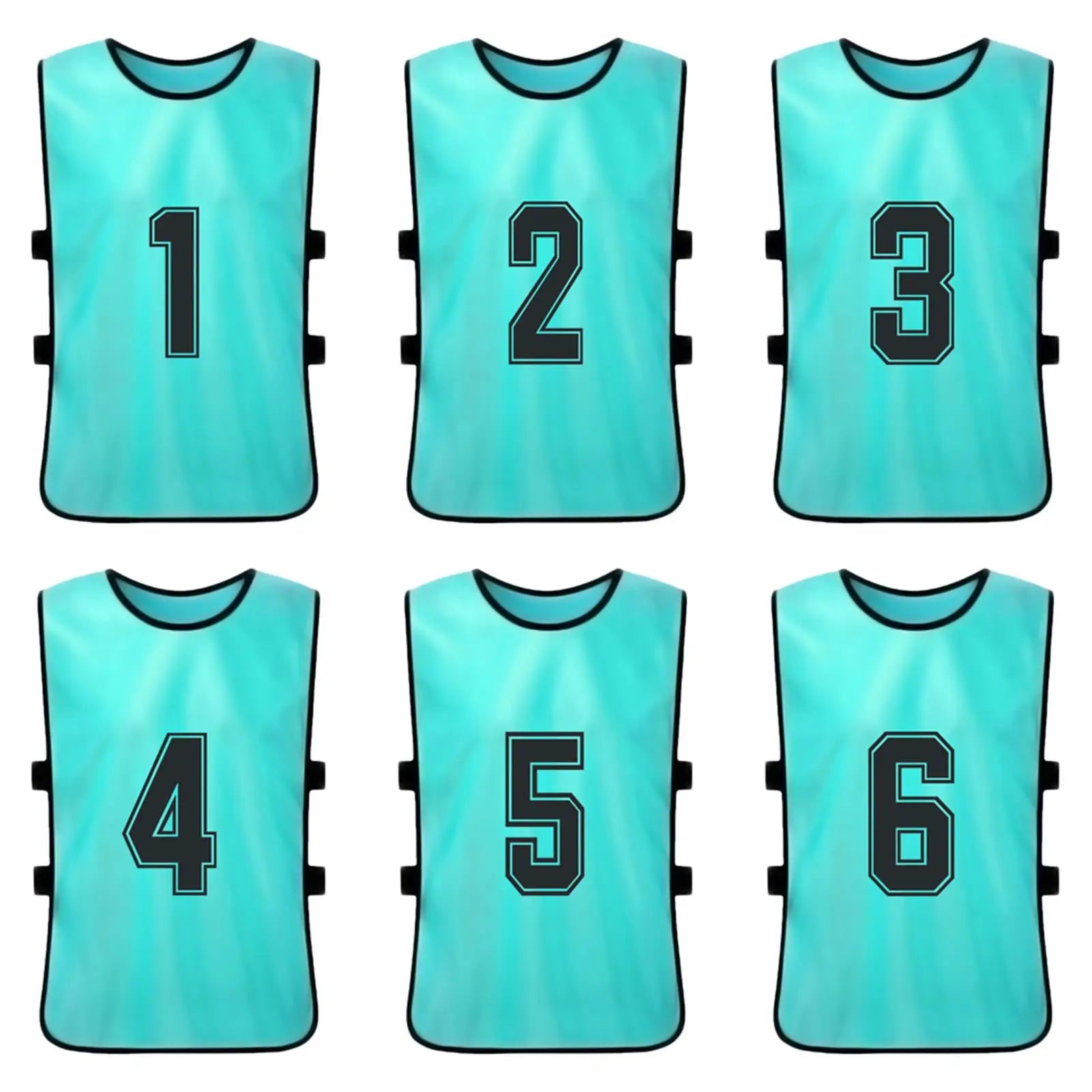 6/12PCS Kid's Football Pinnies Quick Dry Soccer Jersey Youth Sports Scrimmage Basketball Team Training Numbered Bibs Sports Vest