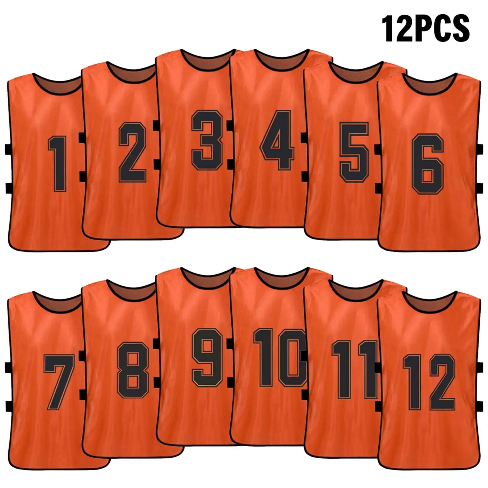 6/12PCS Kid's Football Pinnies Quick Dry Soccer Jersey Youth Sports Scrimmage Basketball Team Training Numbered Bibs Sports Vest