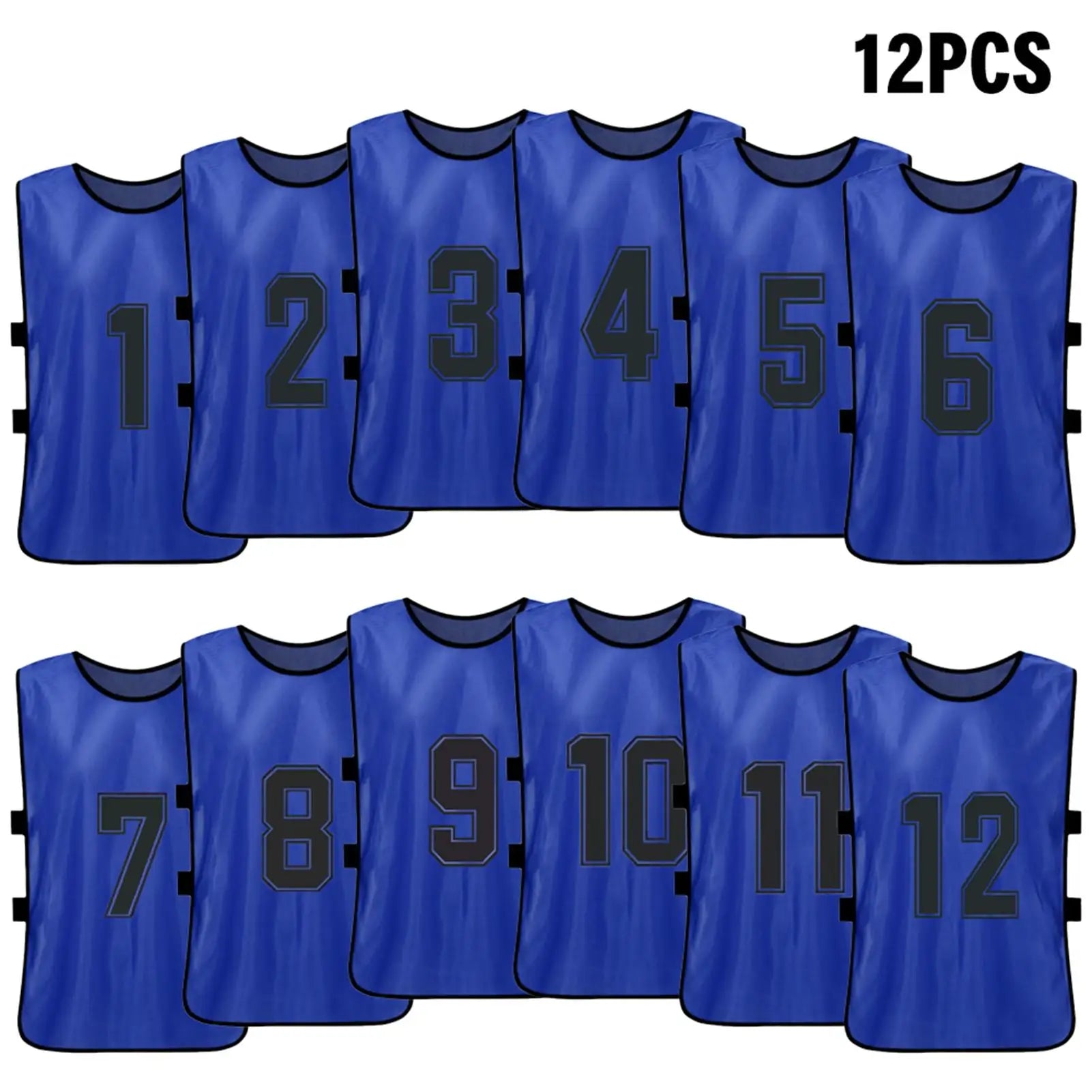 6/12PCS Kid's Football Pinnies Quick Dry Soccer Jersey Youth Sports Scrimmage Basketball Team Training Numbered Bibs Sports Vest