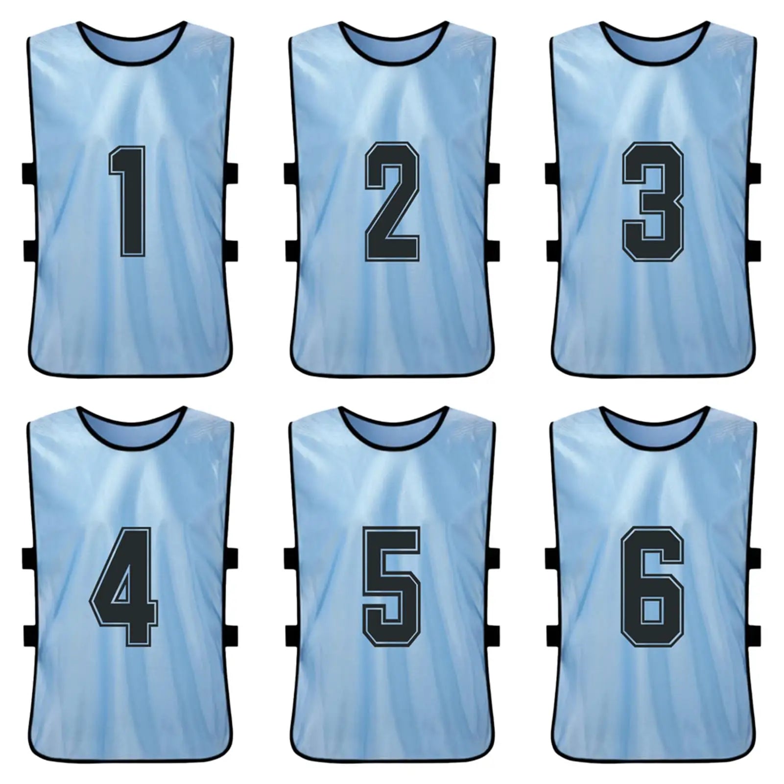 6/12PCS Kid's Football Pinnies Quick Dry Soccer Jersey Youth Sports Scrimmage Basketball Team Training Numbered Bibs Sports Vest