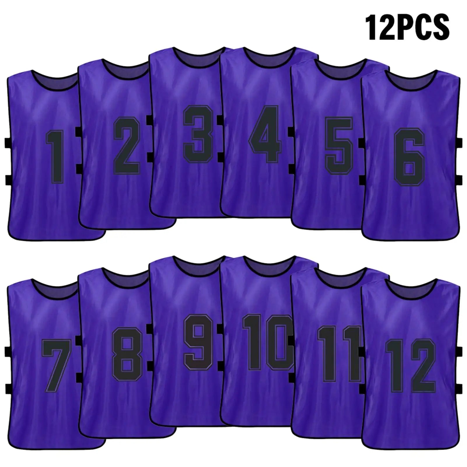 6/12PCS Kid's Football Pinnies Quick Dry Soccer Jersey Youth Sports Scrimmage Basketball Team Training Numbered Bibs Sports Vest