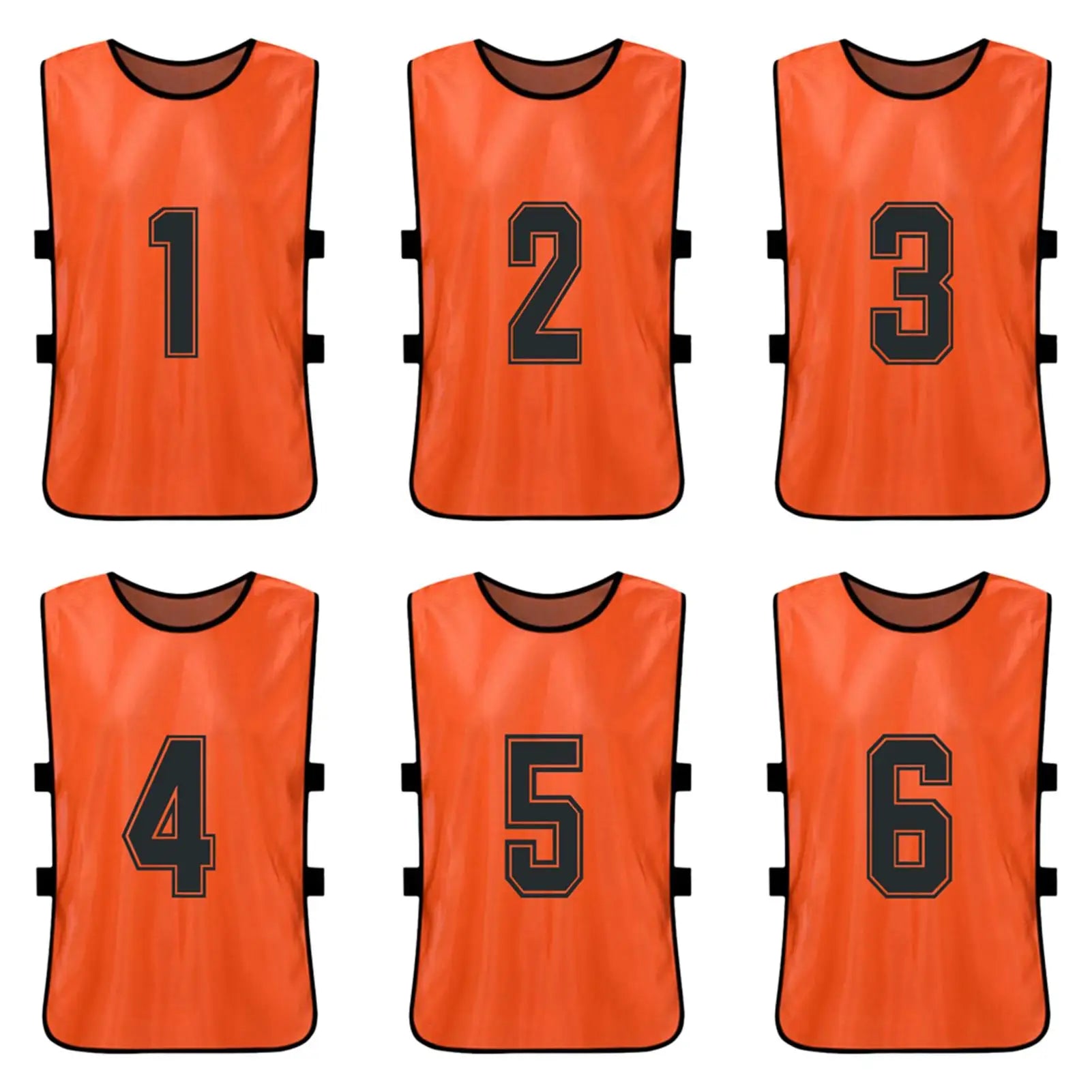6/12PCS Kid's Football Pinnies Quick Dry Soccer Jersey Youth Sports Scrimmage Basketball Team Training Numbered Bibs Sports Vest