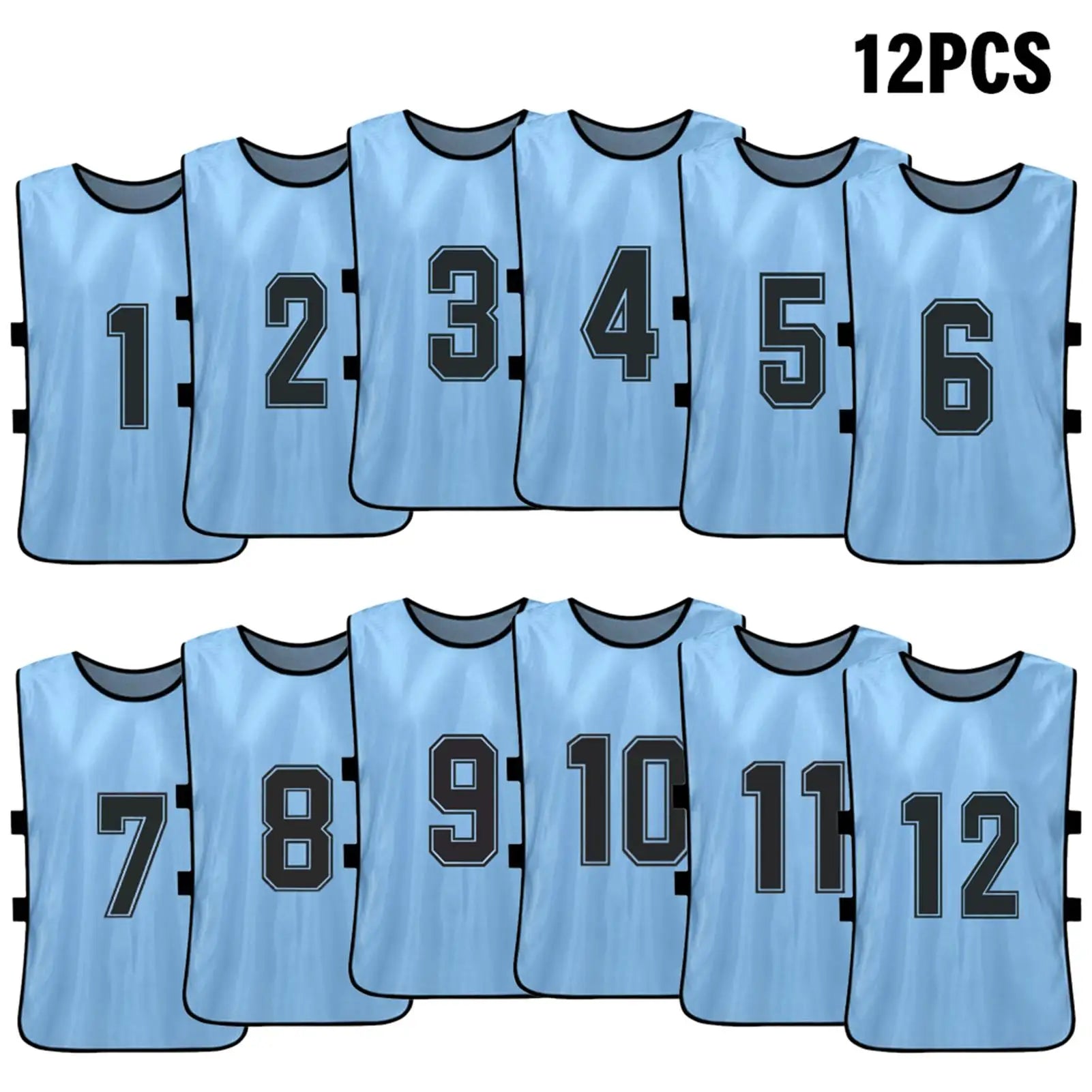 6/12PCS Kid's Football Pinnies Quick Dry Soccer Jersey Youth Sports Scrimmage Basketball Team Training Numbered Bibs Sports Vest