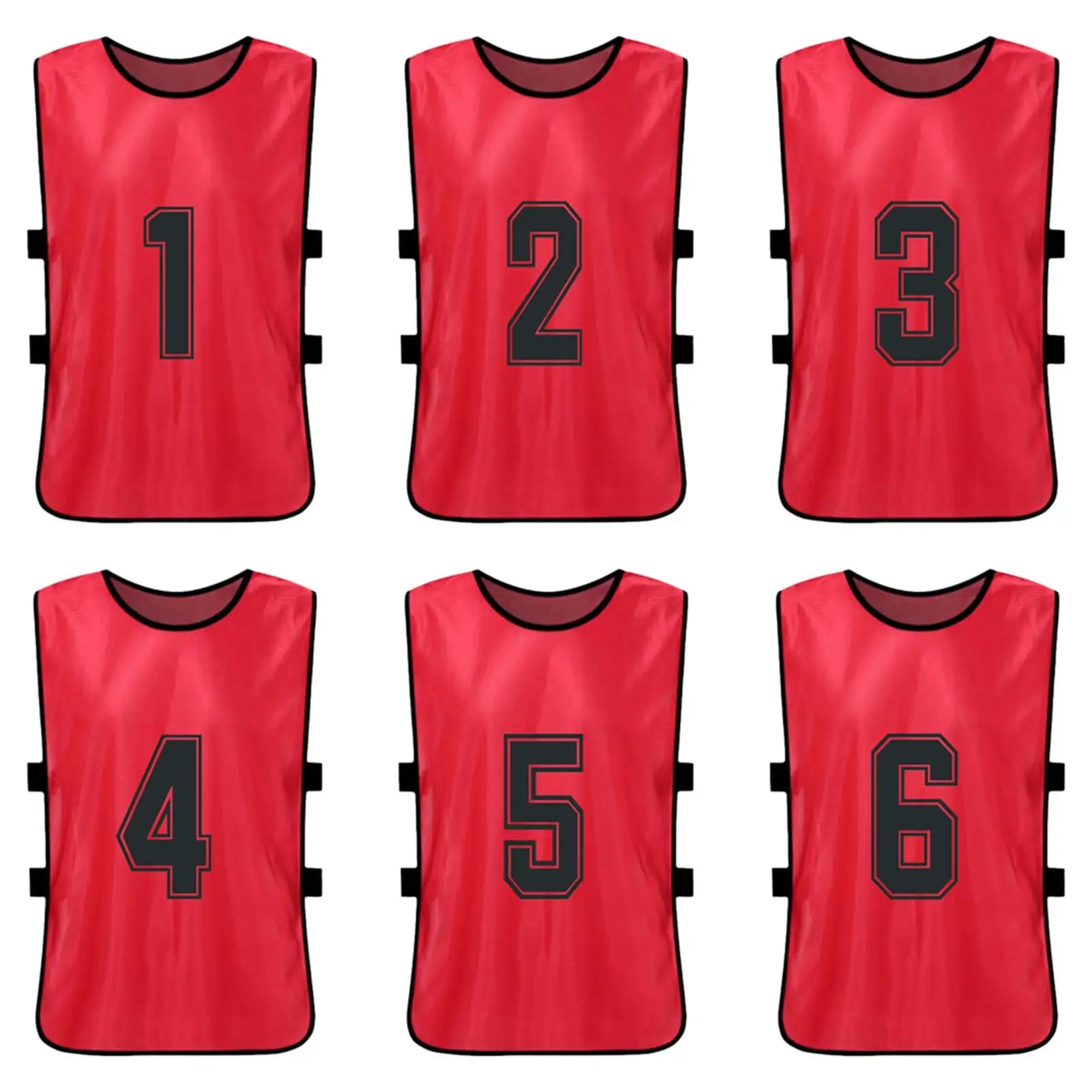 6/12PCS Kid's Football Pinnies Quick Dry Soccer Jersey Youth Sports Scrimmage Basketball Team Training Numbered Bibs Sports Vest