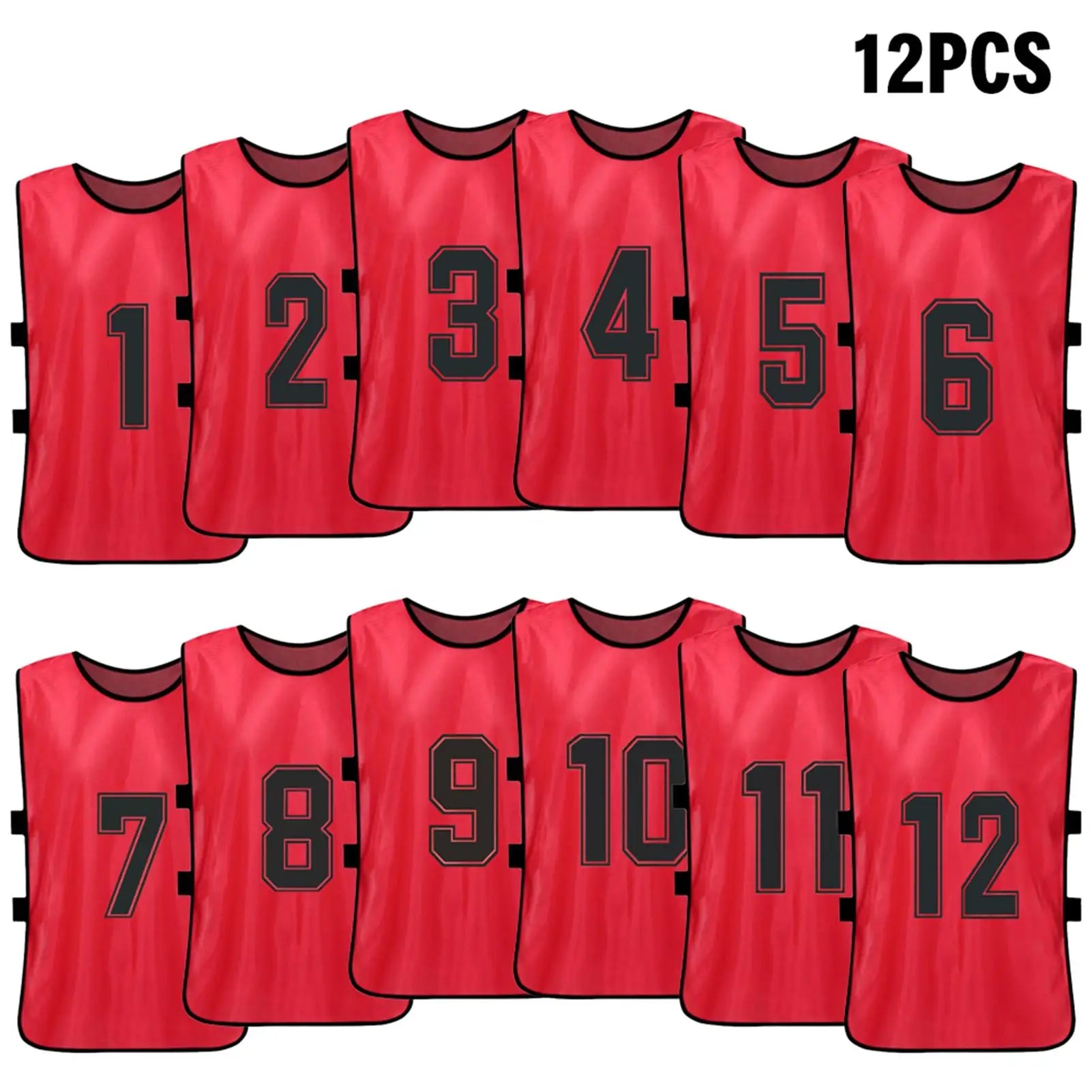 6/12PCS Kid's Football Pinnies Quick Dry Soccer Jersey Youth Sports Scrimmage Basketball Team Training Numbered Bibs Sports Vest