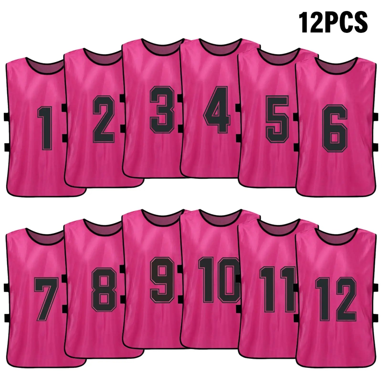 6/12PCS Kid's Football Pinnies Quick Dry Soccer Jersey Youth Sports Scrimmage Basketball Team Training Numbered Bibs Sports Vest