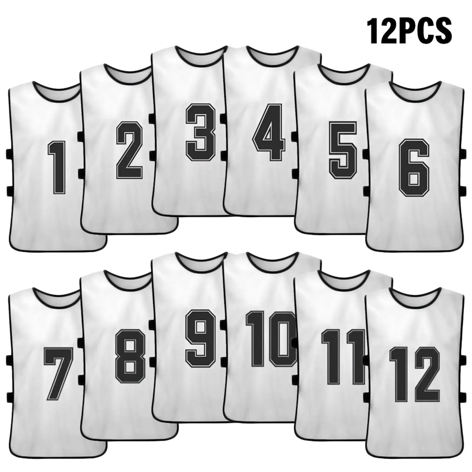 6/12PCS Kid's Football Pinnies Quick Dry Soccer Jersey Youth Sports Scrimmage Basketball Team Training Numbered Bibs Sports Vest